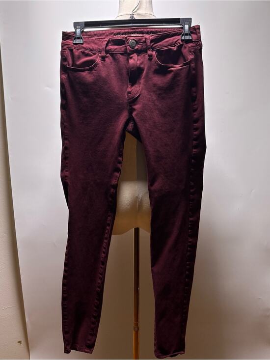 American Eagle Outfitters Denim - American Eagle Outfitters Women's Burgundy Hi-Rise Jeggings Size 2 Regular